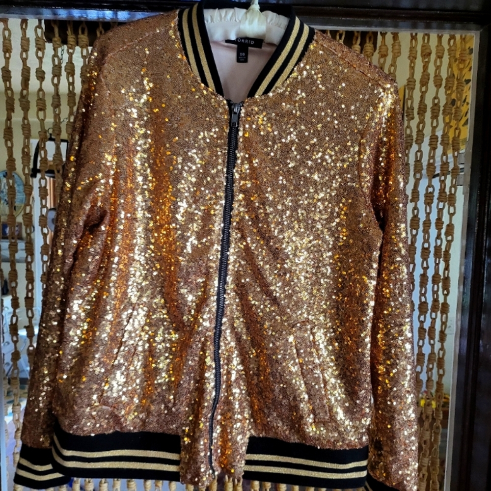 Gold Sequin Jacket From Torrid